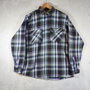 FIVE BROTHER Plaid Flannel Shirt XL Tall Men Long Sleeve Button Up Cotton